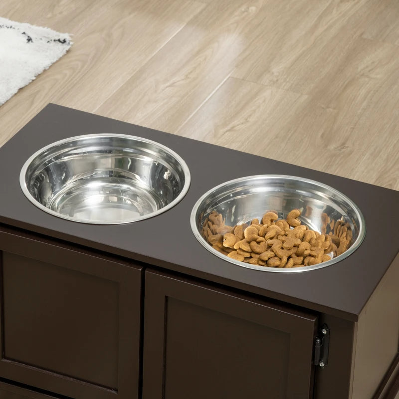 Elevated Dog Feeding Station | Raised Stainless Steel Bowls with Storage | Ergonomic Relief for Senior Dogs