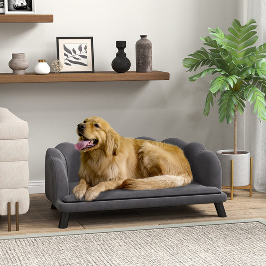 Luxury Pearl Design Dog Sofa Bed | Orthopedic Support for Senior & Large Dogs | Premium Velvet Pet Couch