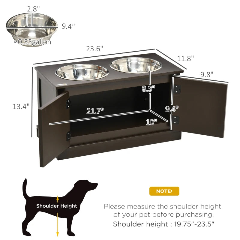 Elevated Dog Feeding Station | Raised Stainless Steel Bowls with Storage | Ergonomic Relief for Senior Dogs