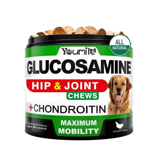 Maximum Strength Hip & Joint Chews for Dogs | Glucosamine + Chondroitin | 120 All-Natural Soft Chews